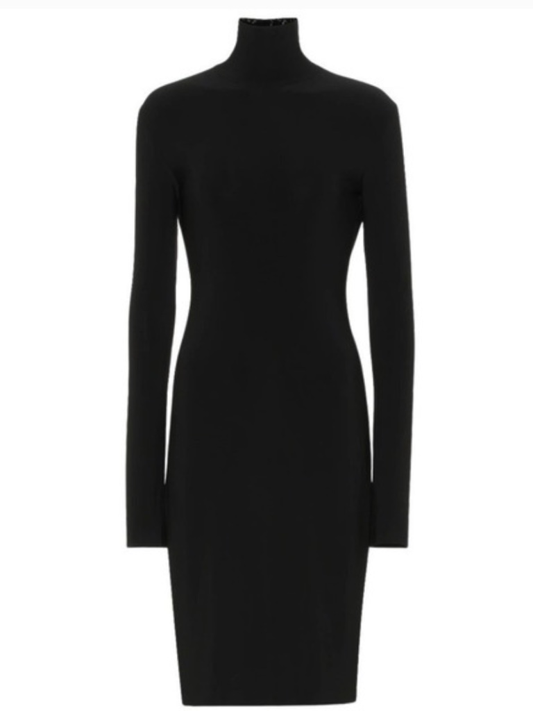 Norma Kamali Black Long Sleeve Turtleneck Midi Dress Xxl 2xl